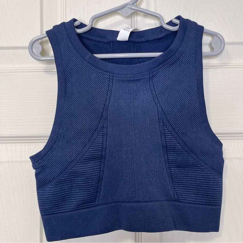 Aerie OFFLINE Dark Blue Seamless Longline Sport Bra